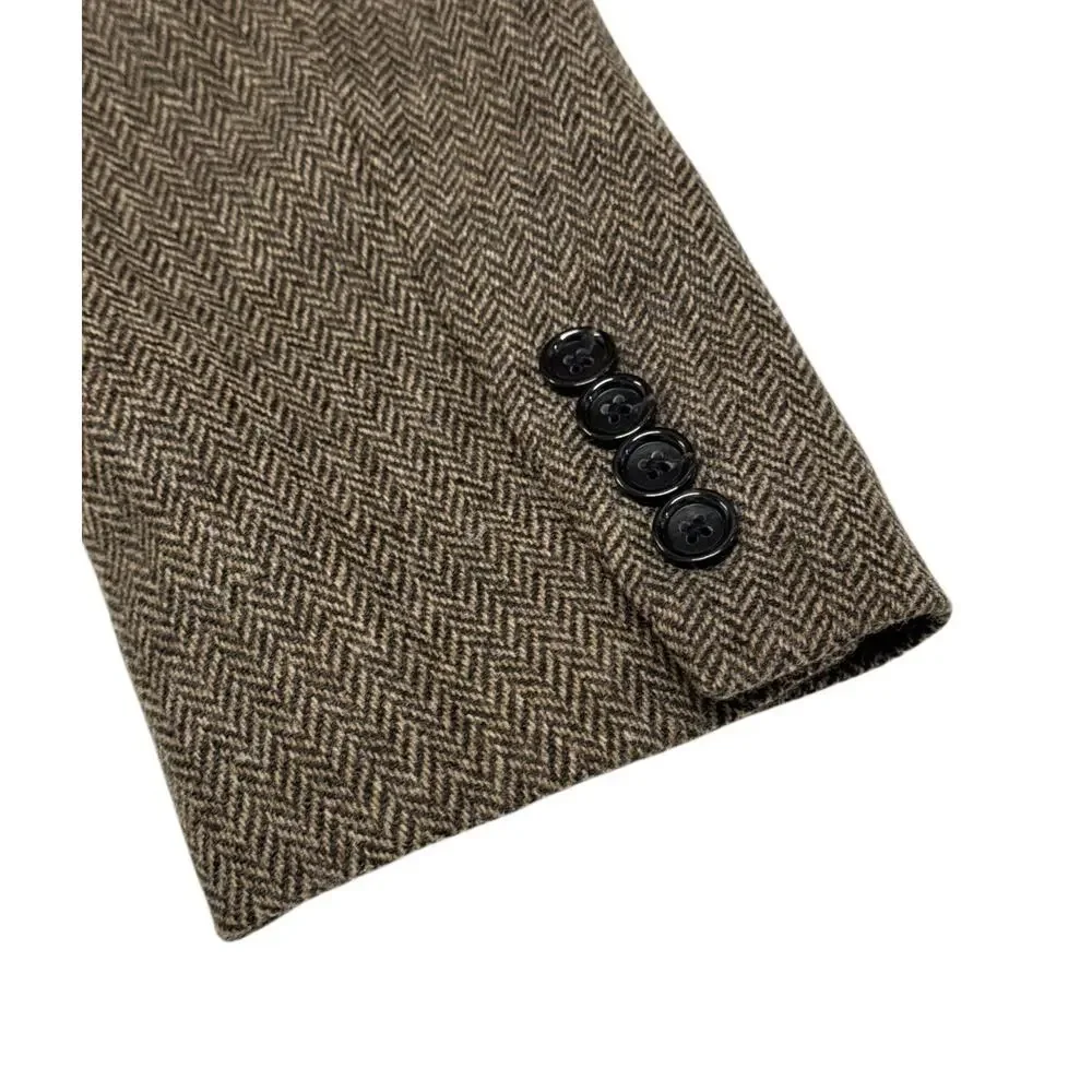 J.Crew Ludlow Blazer Yorkshire Tweed Moon Men 40R Brown English Wool Sport Coat